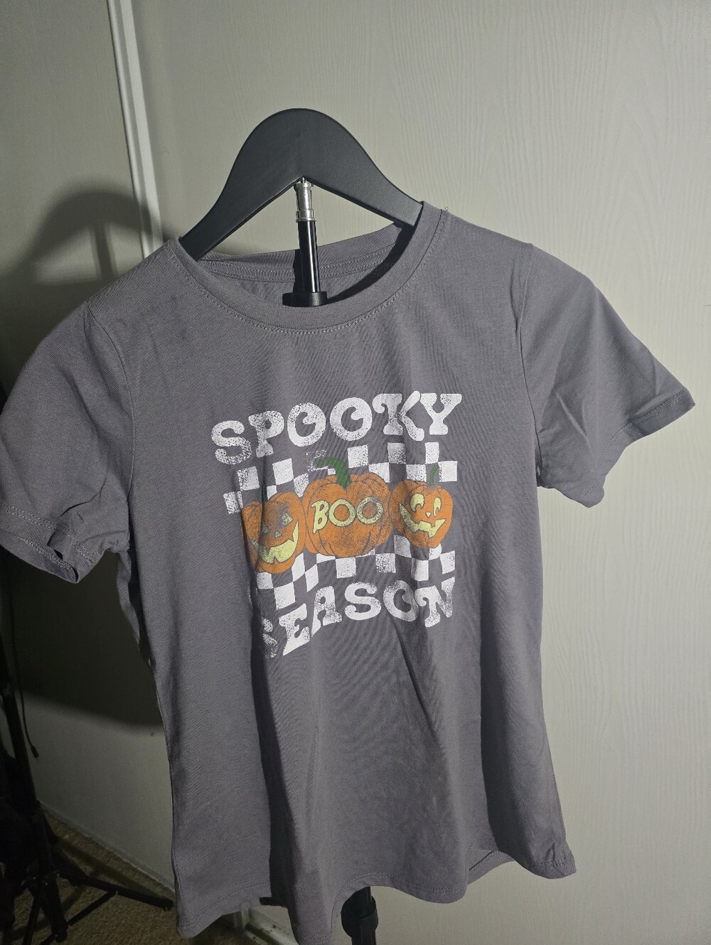 Kids Spooky Season Pumpkin Graphic Tee - Gray